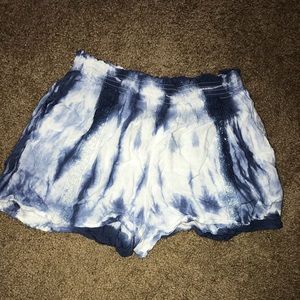 Blue & White Tie Dye Shorts